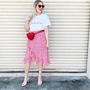 Boohoo heart midi skirt